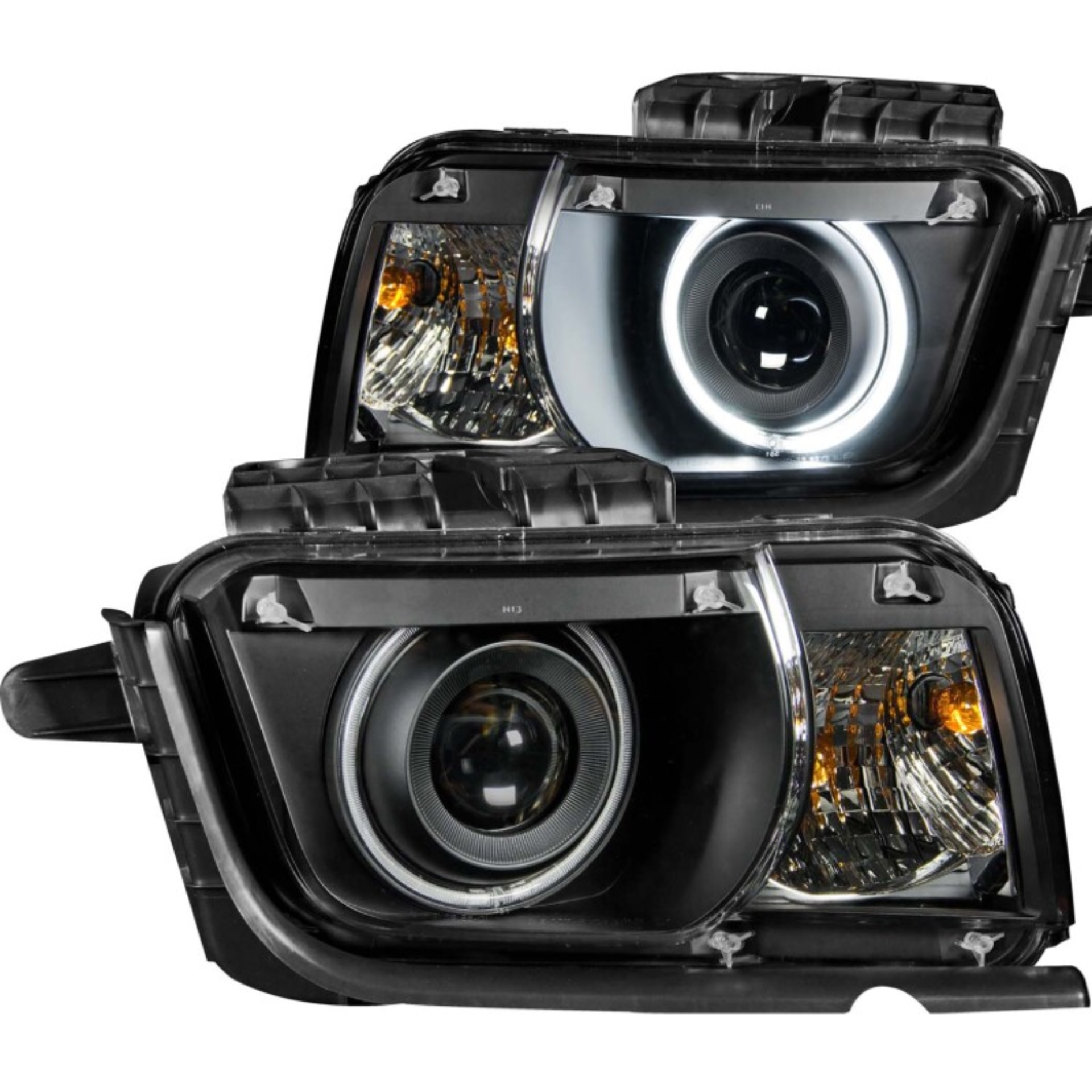 Picture of ANZO 2010-2013 Chevrolet Camaro Projector Headlights w/ Halo Black (CCFL)