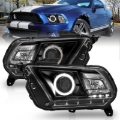 Picture of ANZO 2010-2014 Ford Mustang Projector Headlights w/ Halo Black (CCFL)