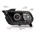 Picture of ANZO 2010-2014 Ford Mustang Projector Headlights w/ Halo Black (CCFL)