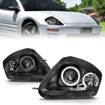 Picture of ANZO 2000-2005 Mitsubishi Eclipse Projector Headlights w/ Halo Black