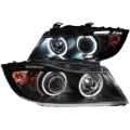 Picture of ANZO 2006-2008 BMW 3 Series E90-E91 Projector Headlights w/ Halo w/ LED Bar Black (CCFL)