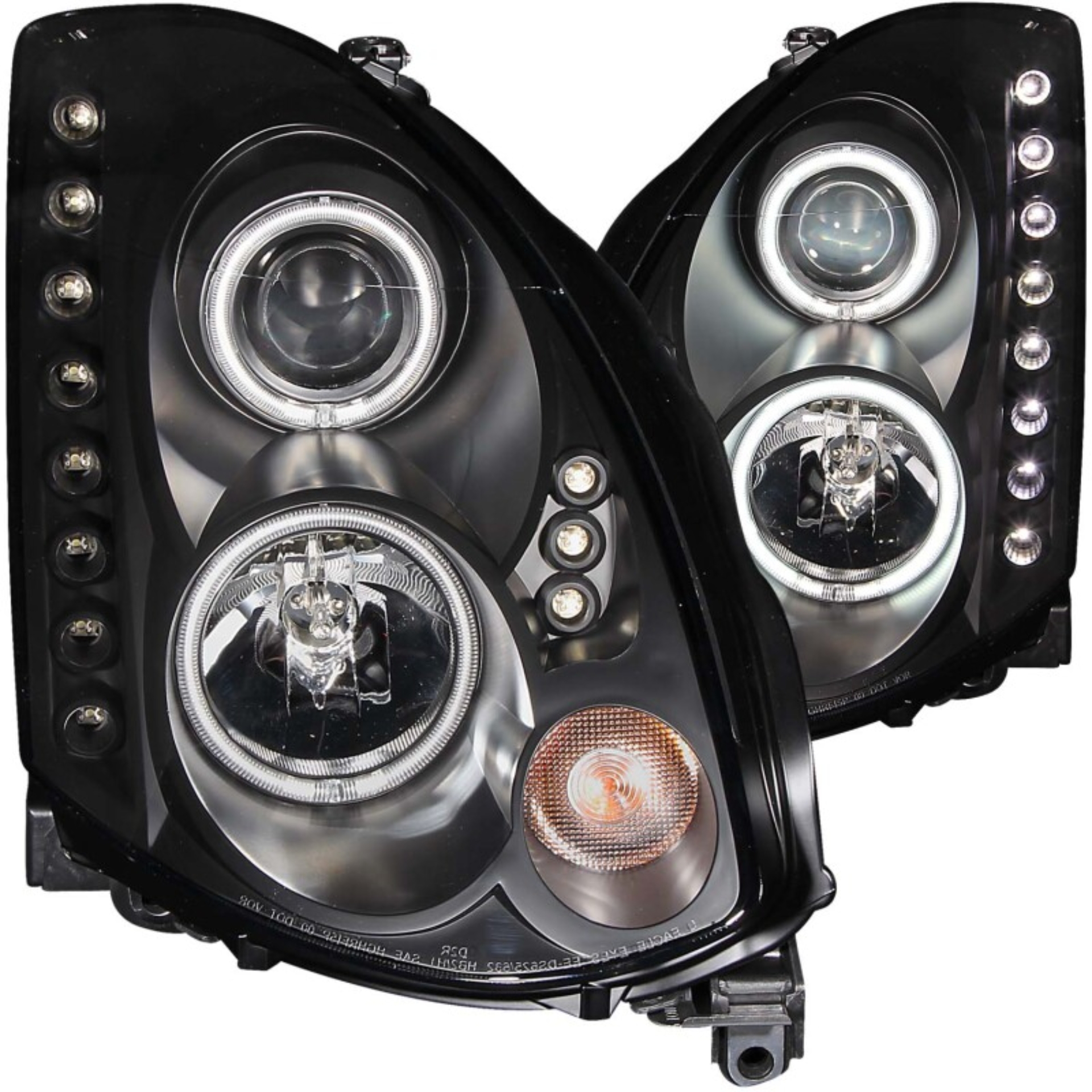 Picture of ANZO 2003-2007 Infiniti G35 Projector Headlights w/ Halo Black (CCFL) (HID Compatible)
