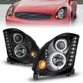 Picture of ANZO 2003-2007 Infiniti G35 Projector Headlights w/ Halo Black (CCFL) (HID Compatible)