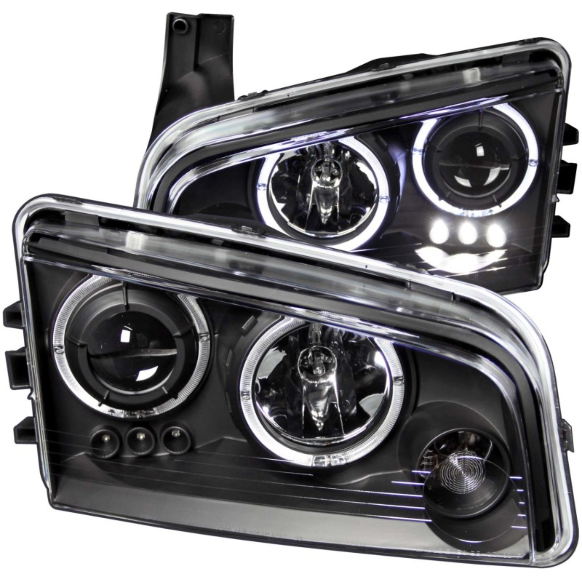 Picture of ANZO 2006-2010 Dodge Charger Projector Headlights w/ Halo Black
