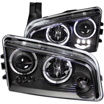 Picture of ANZO 2006-2010 Dodge Charger Projector Headlights w/ Halo Black