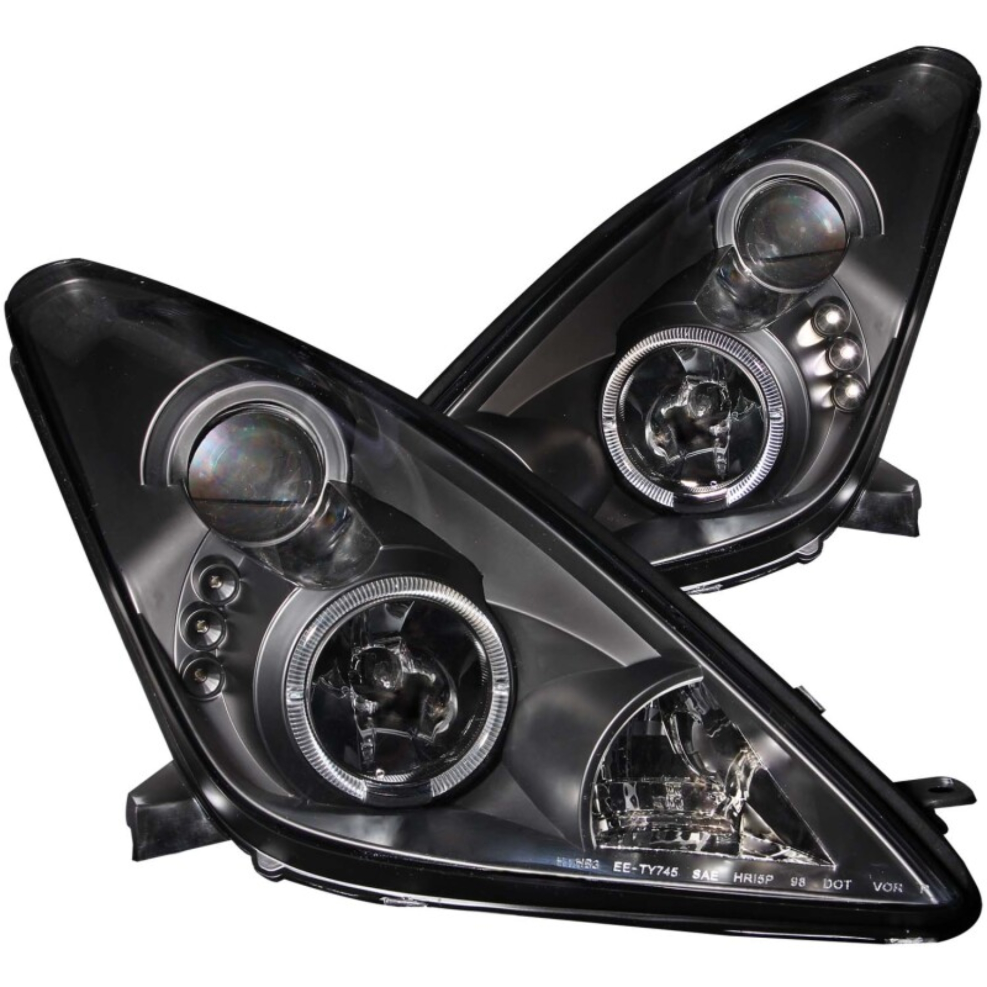 Picture of ANZO 2000-2005 Toyota Celica Projector Headlights w/ Halo Black