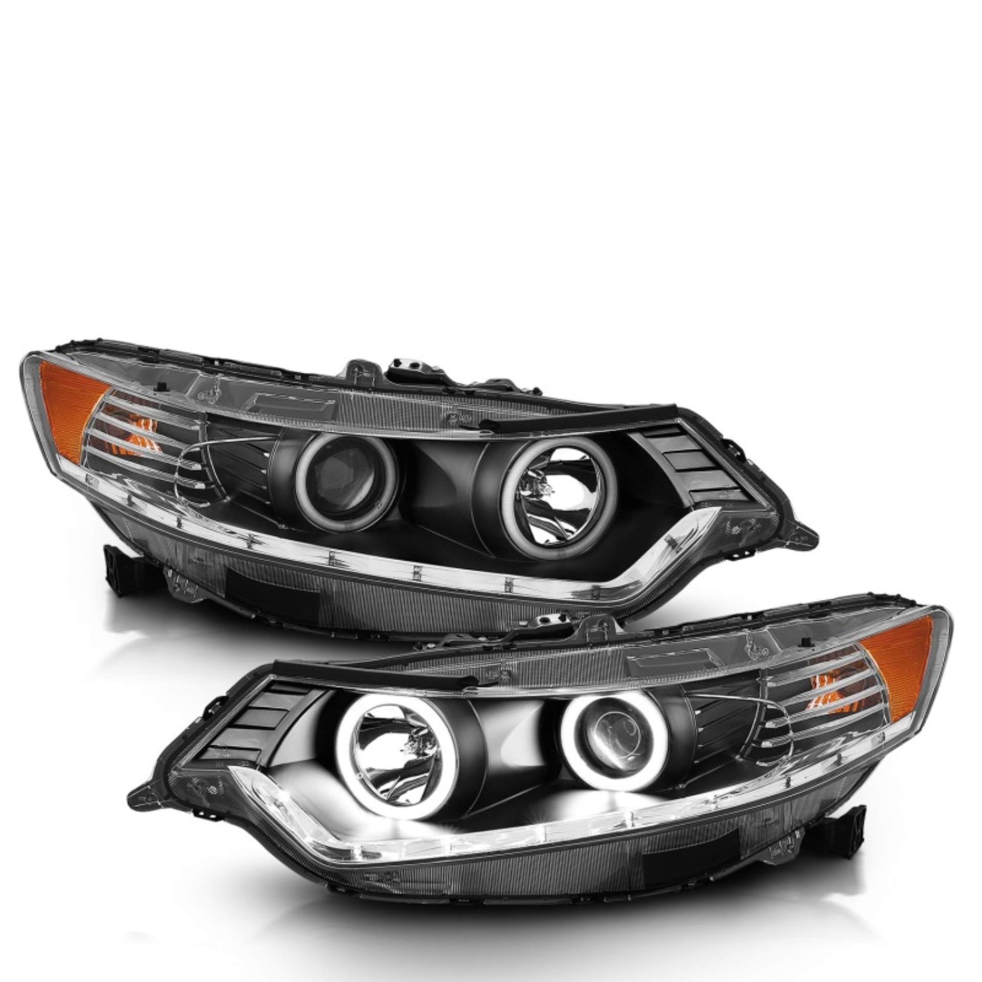 Picture of ANZO 2009-2012 Acura TSX Projector Headlights w/ Halo Black (CCFL) (HID Compatible)