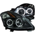 Picture of ANZO 2008-2009 Nissan Altima (2 Door ONLY) Projector Headlights w/ Halo Black (CCFL)