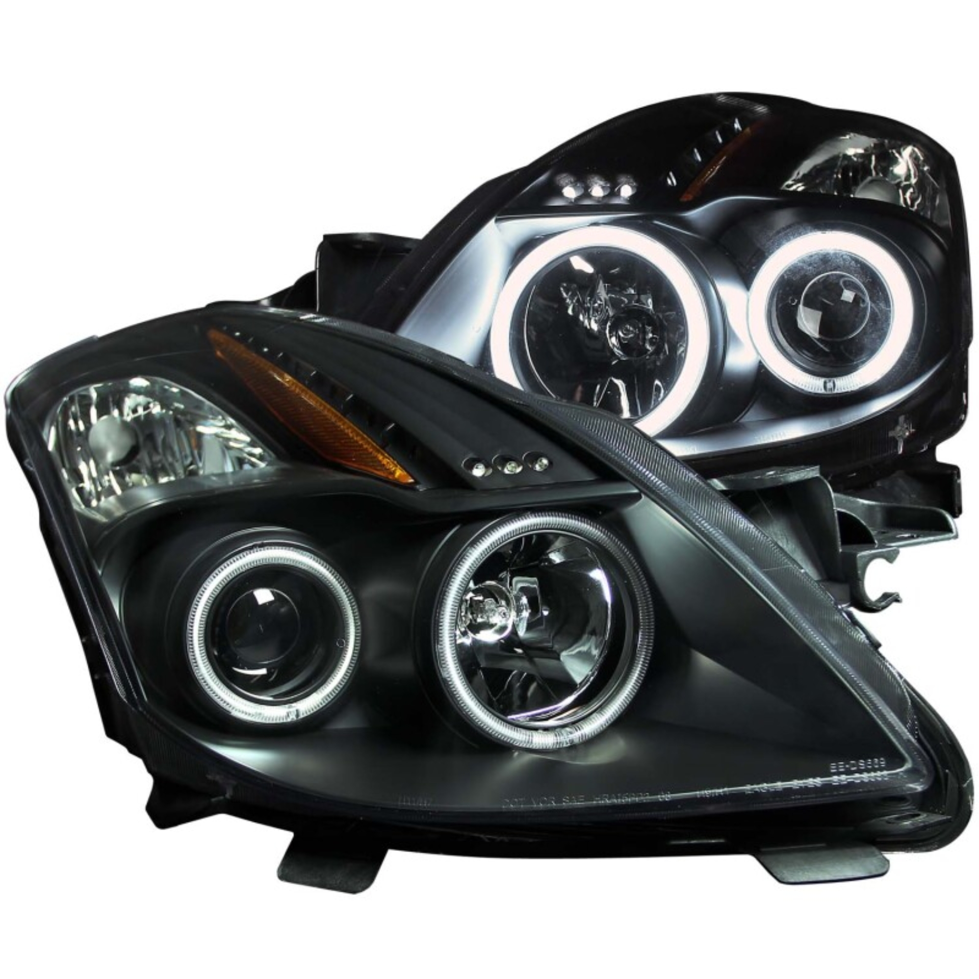 Picture of ANZO 2008-2009 Nissan Altima (2 Door ONLY) Projector Headlights w/ Halo Black (CCFL)
