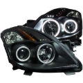 Picture of ANZO 2008-2009 Nissan Altima (2 Door ONLY) Projector Headlights w/ Halo Black (CCFL)