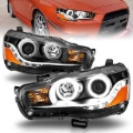 Picture of ANZO 2008-2015 Mitsubishi Lancer Projector Headlights w/ Halo Black (CCFL)