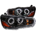 Picture of ANZO 2008-2015 Mitsubishi Lancer Projector Headlights w/ Halo Black (CCFL)