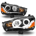 Picture of ANZO 2008-2015 Mitsubishi Lancer Projector Headlights w/ Halo Black (CCFL)