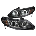 Picture of ANZO 2006-2011 Honda Civic Projector Headlights w/ Halo Black (CCFL)