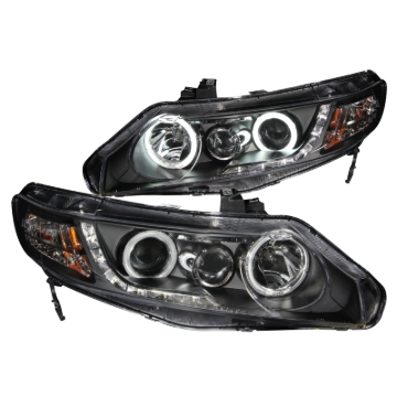 Picture of ANZO 2006-2011 Honda Civic Projector Headlights w/ Halo Black (CCFL)