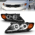 Picture of ANZO 2011-2013 Kia Optima Projector Headlights w/ Halo Black (CCFL)