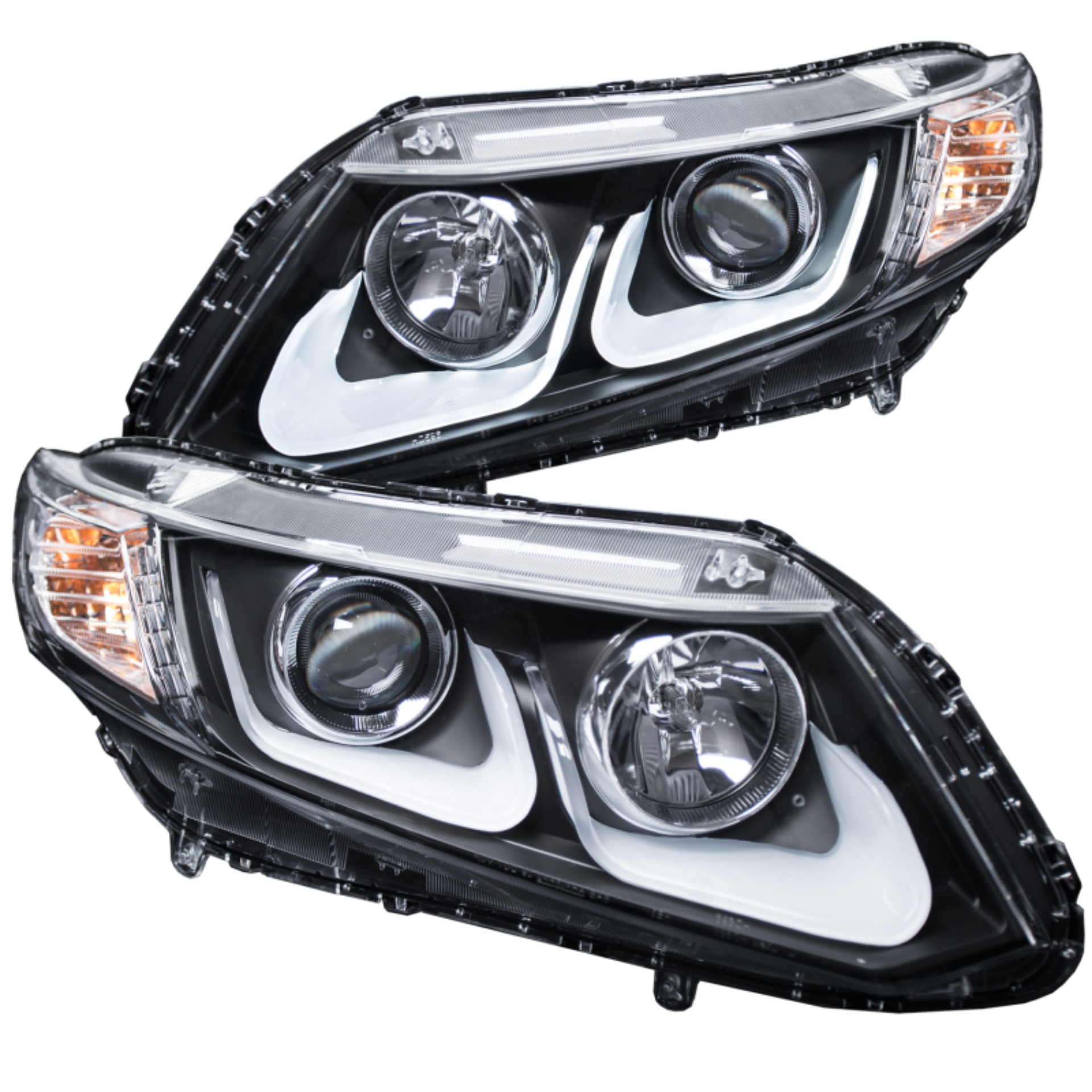 Picture of ANZO 2012-2015 Honda Civic Projector Headlights w/ U-Bar Black