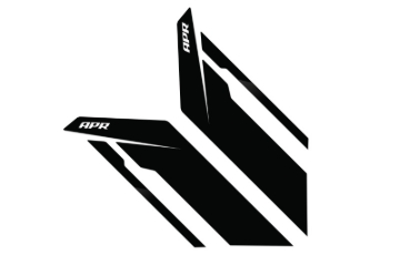 Picture of APR Sideburn Stickers - Black APR/Black Stripe (Pair)