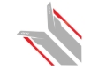 Picture of APR Sideburn Stickers - Silver APR/Red Stripe (Pair)