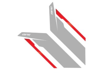Picture of APR Sideburn Stickers - Silver APR/Red Stripe (Pair)