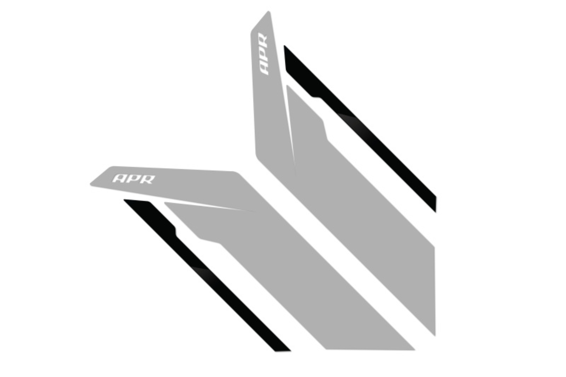 Picture of APR Sideburn Stickers - Silver APR/Black Stripe (Pair)