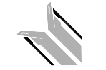 Picture of APR Sideburn Stickers - Silver APR/Black Stripe (Pair)