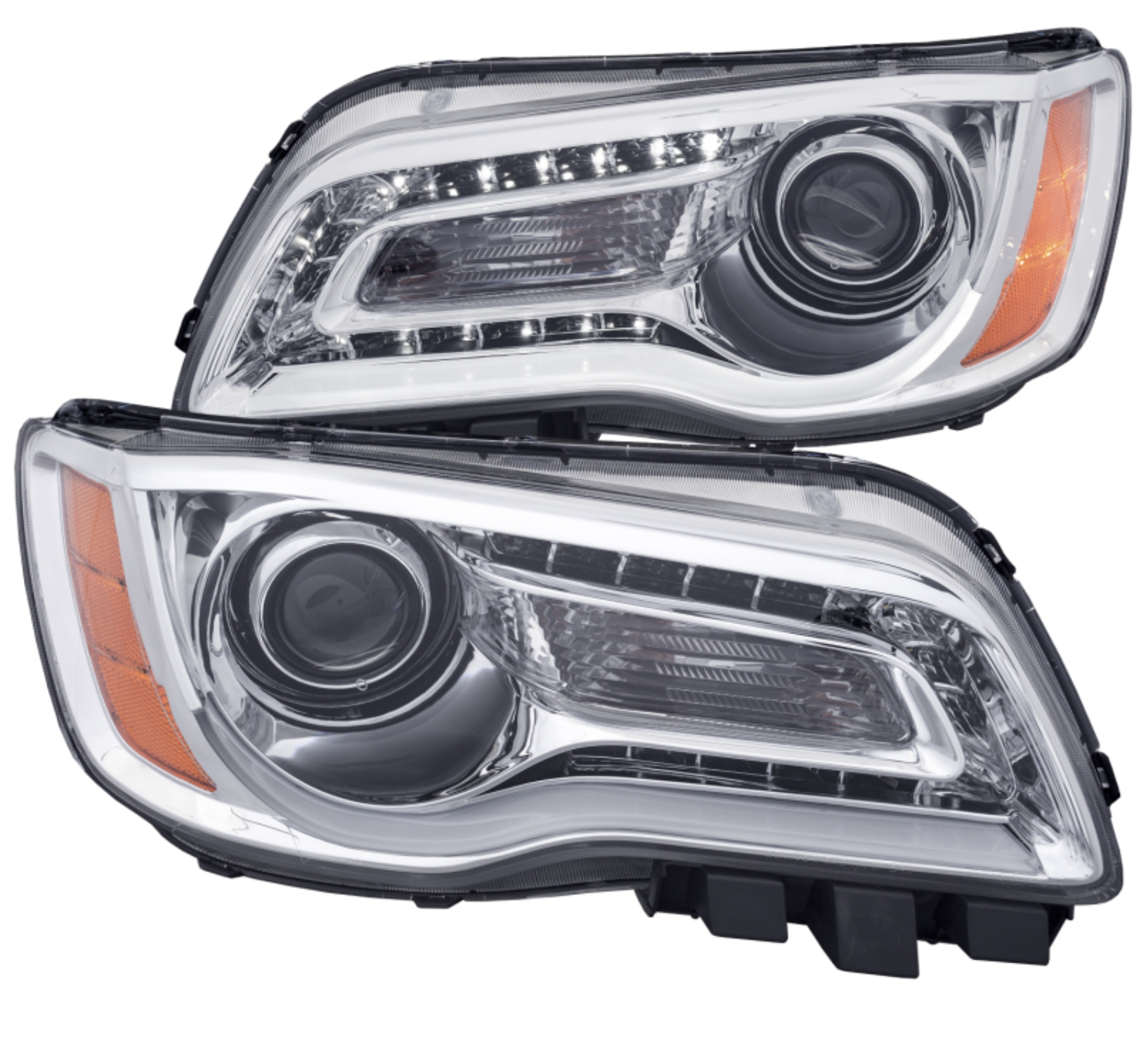 Picture of ANZO 2011-2014 Chrysler 300 Projector Headlights w/ Plank Style Design Chrome
