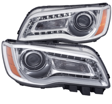 Picture of ANZO 2011-2014 Chrysler 300 Projector Headlights w/ Plank Style Design Chrome
