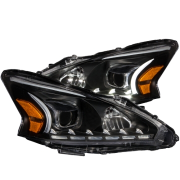 Picture of ANZO 2013-2014 Nissan Altima Projector Headlights w/ Plank Style Design Black