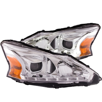 Picture of ANZO 2013-2014 Nissan Altima Projector Headlights w/ Plank Style Design Chrome