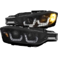 Picture of ANZO 2012-2015 BMW 3 Series Projector Headlights w/ U-Bar Black