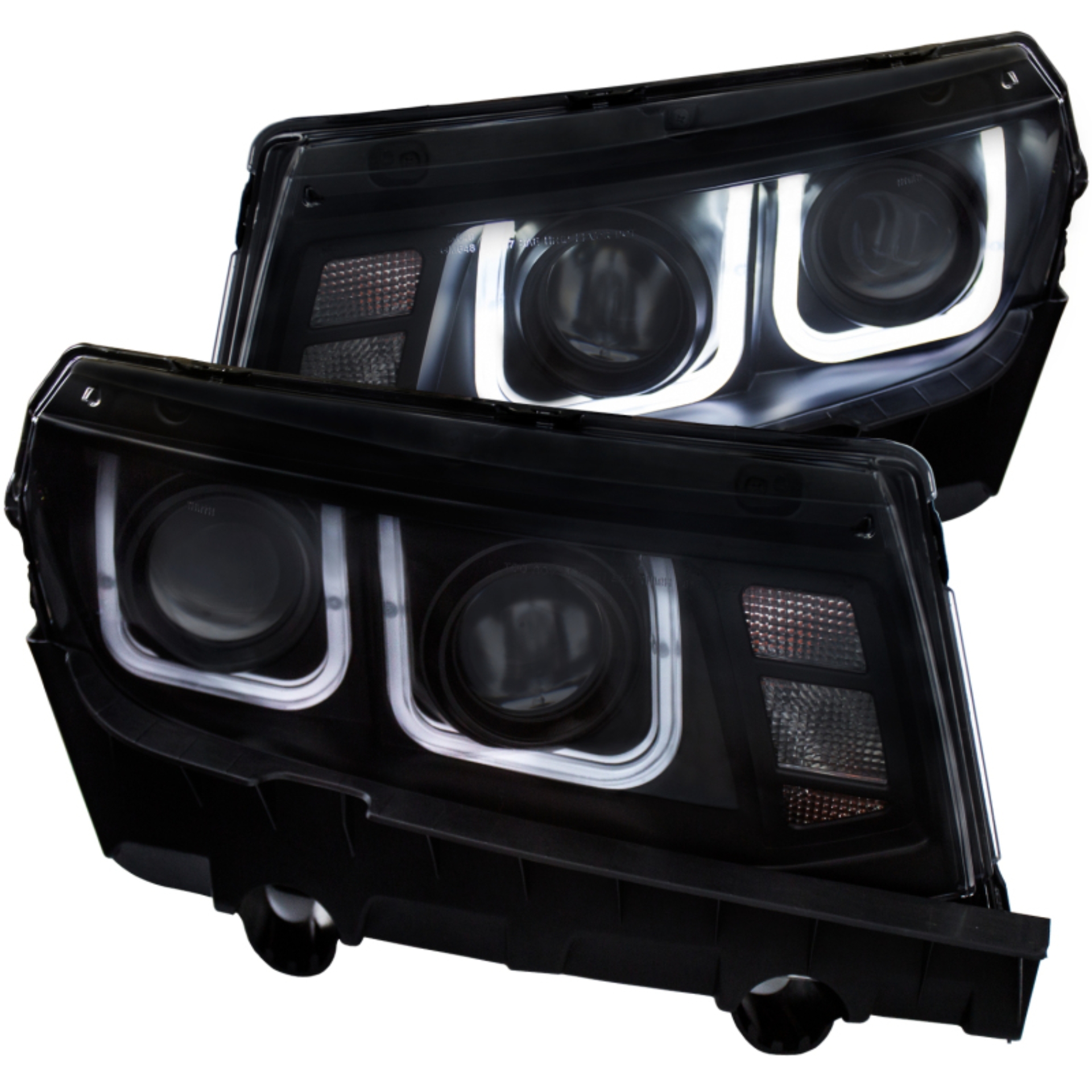 Picture of ANZO 2014-2015 Chevrolet Camaro Projector Headlights w/ U-Bar Black