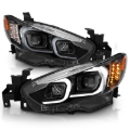 Picture of ANZO 2014-2015 Mazda 6 Projector Headlights w/ Plank Style Design Black