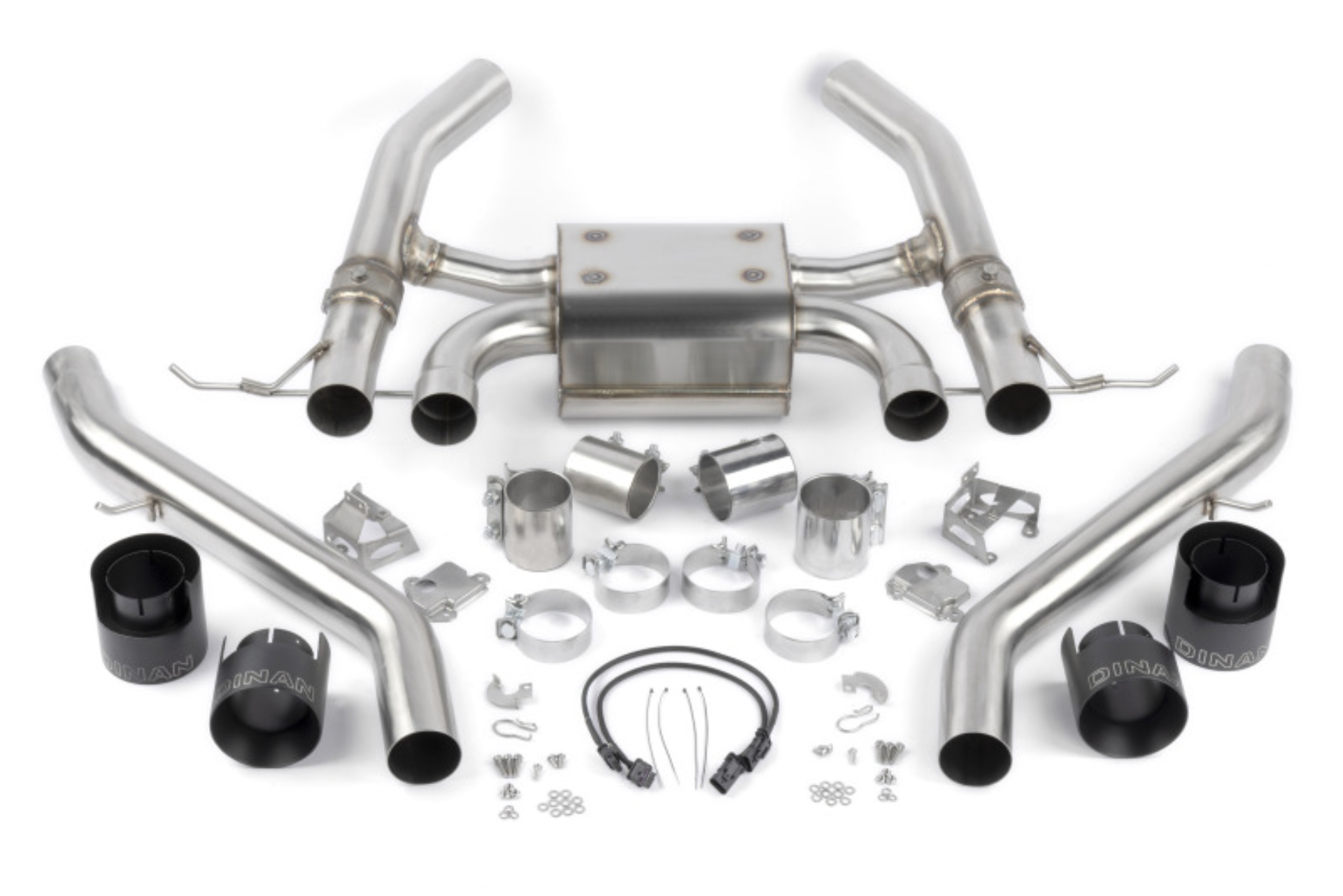 Picture of Dinan 21-27 BMW M3/M4 (G80/G82/G83) Valved Axleback Exhaust System - Black Tips