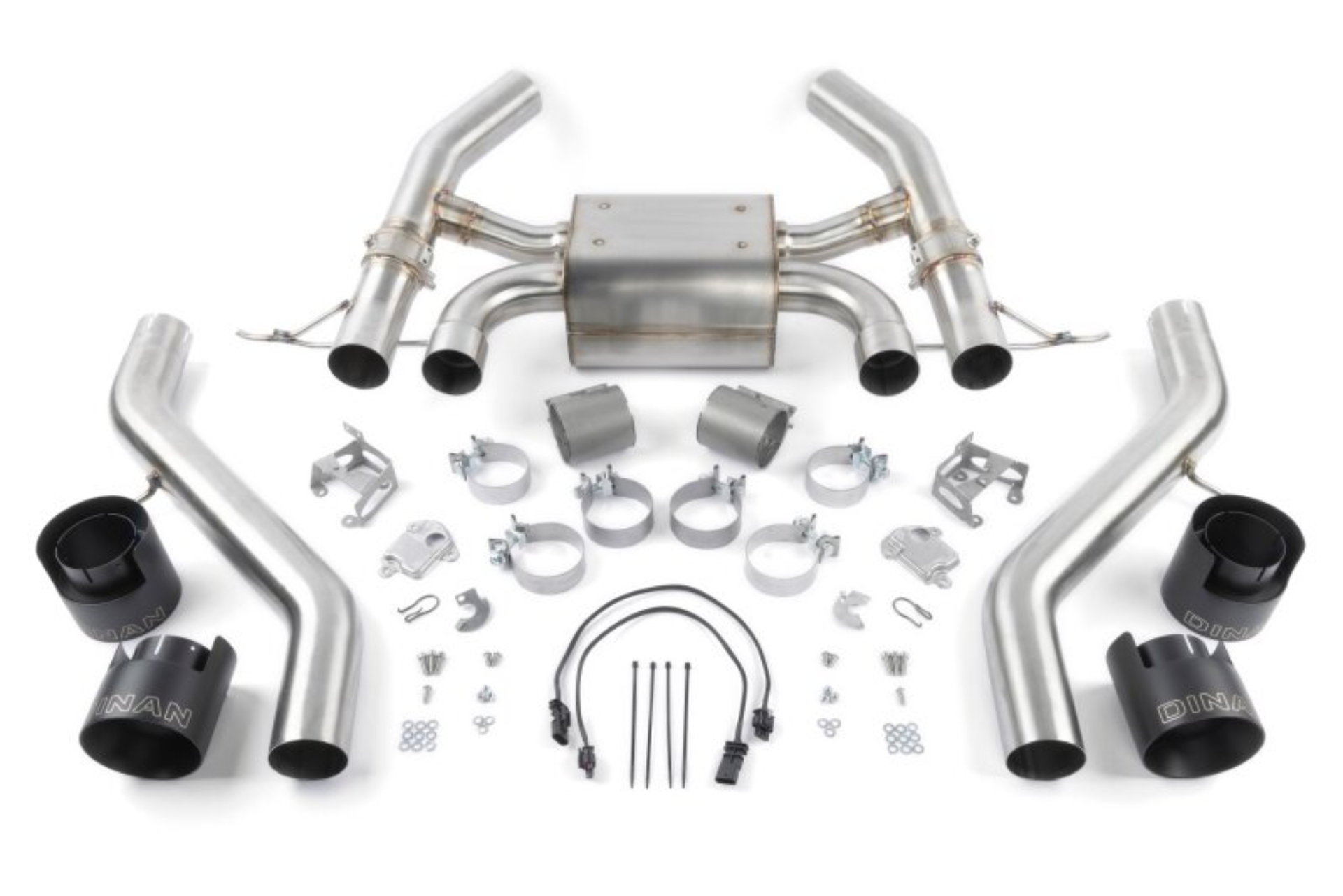 Picture of Dinan 23-26 BMW M2 (G87) Valved Axleback Exhaust System - Black Tips