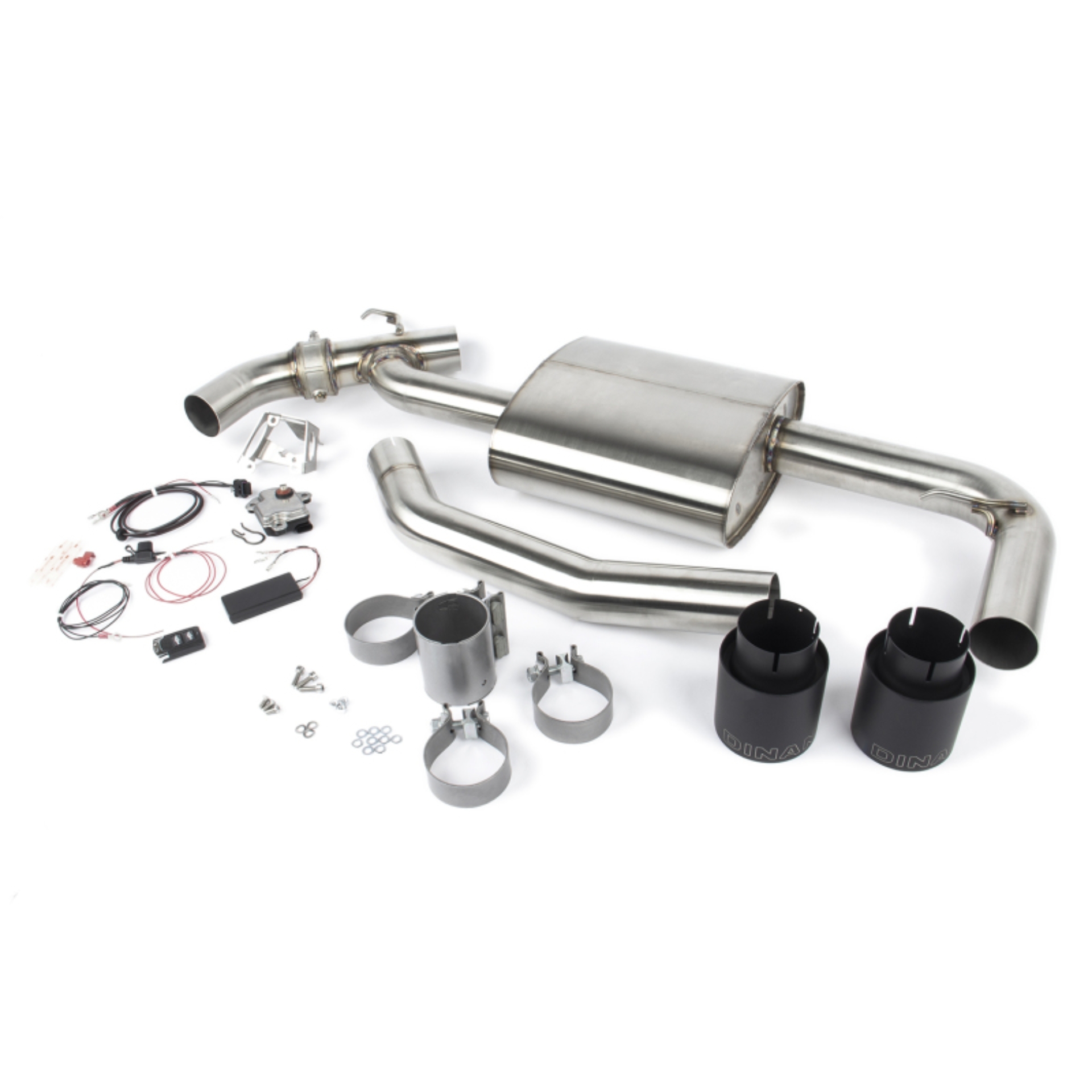 Picture of Dinan 17-24 Mini Cooper Clubman/Countryman S (F54/F60) Valved Axleback Exhaust - Black Tips