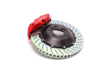 Picture of Dinan 15-21 BMW M2/M3/M4 (F80/F82/F83/F87) Red Caliper/Drilled Brake Set (for 20in Wheels) - Front