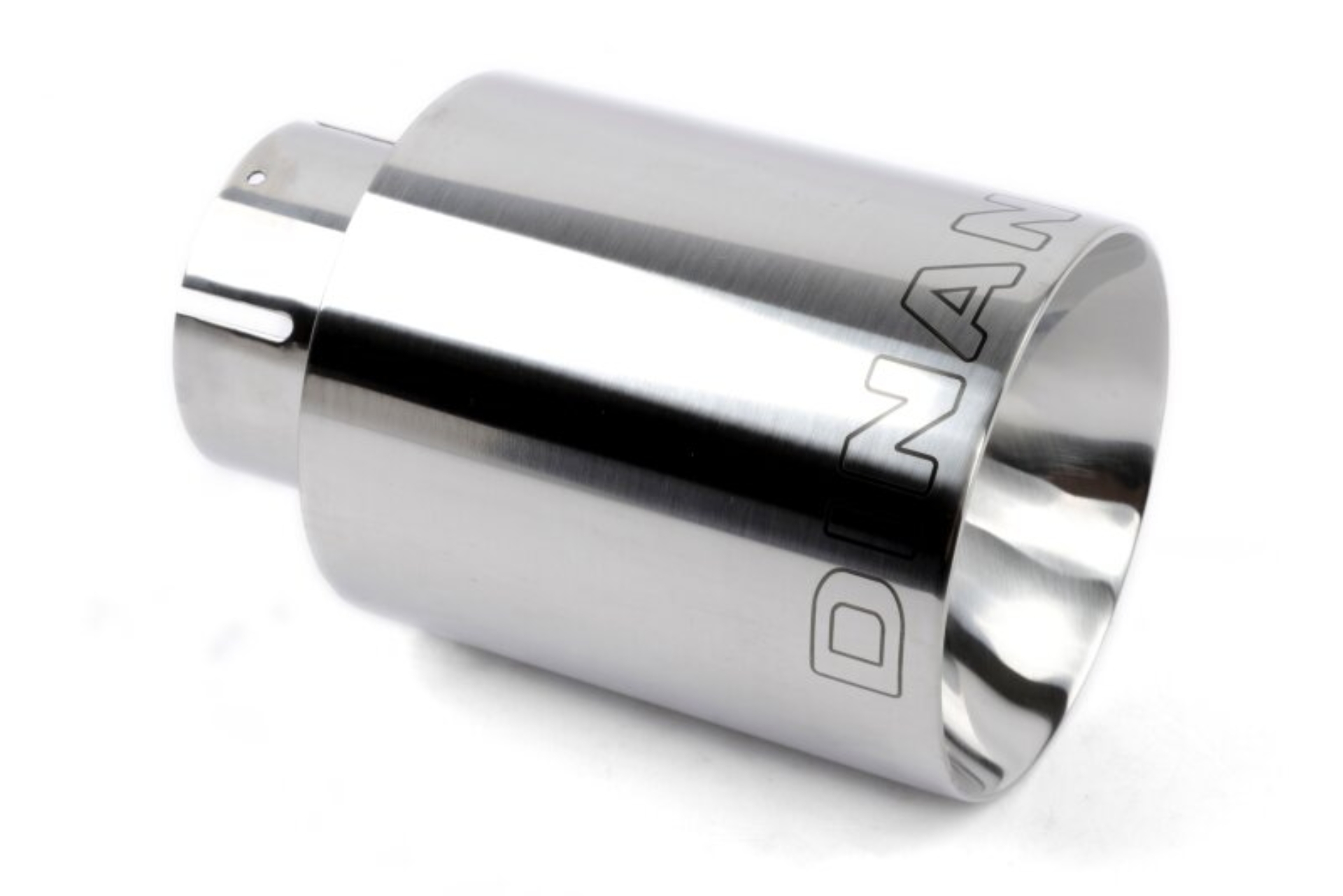 Picture of Dinan Double-Walled 4in Clamp-On Exhaust Tip - Polished - 4in Outlet / 2.5in Inlet