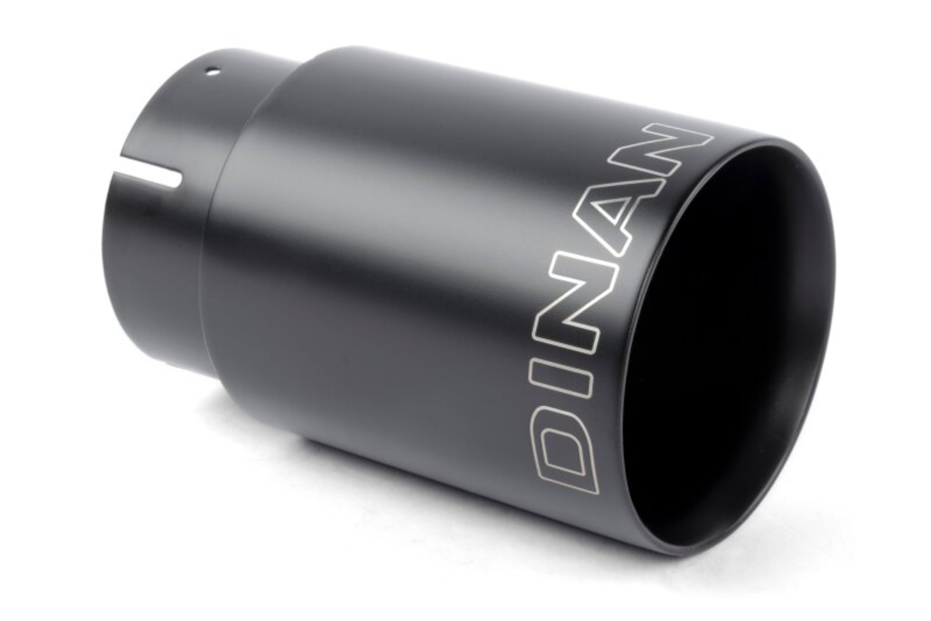Picture of Dinan Double-Walled 4in Clamp-On Exhaust Tip - Black - 4in Outlet / 3.25in Inlet