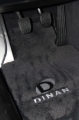 Picture of Dinan 10-15 BMW 750i xDrive Signature Floor Mats Black w/ Silver Logo - Set of 4