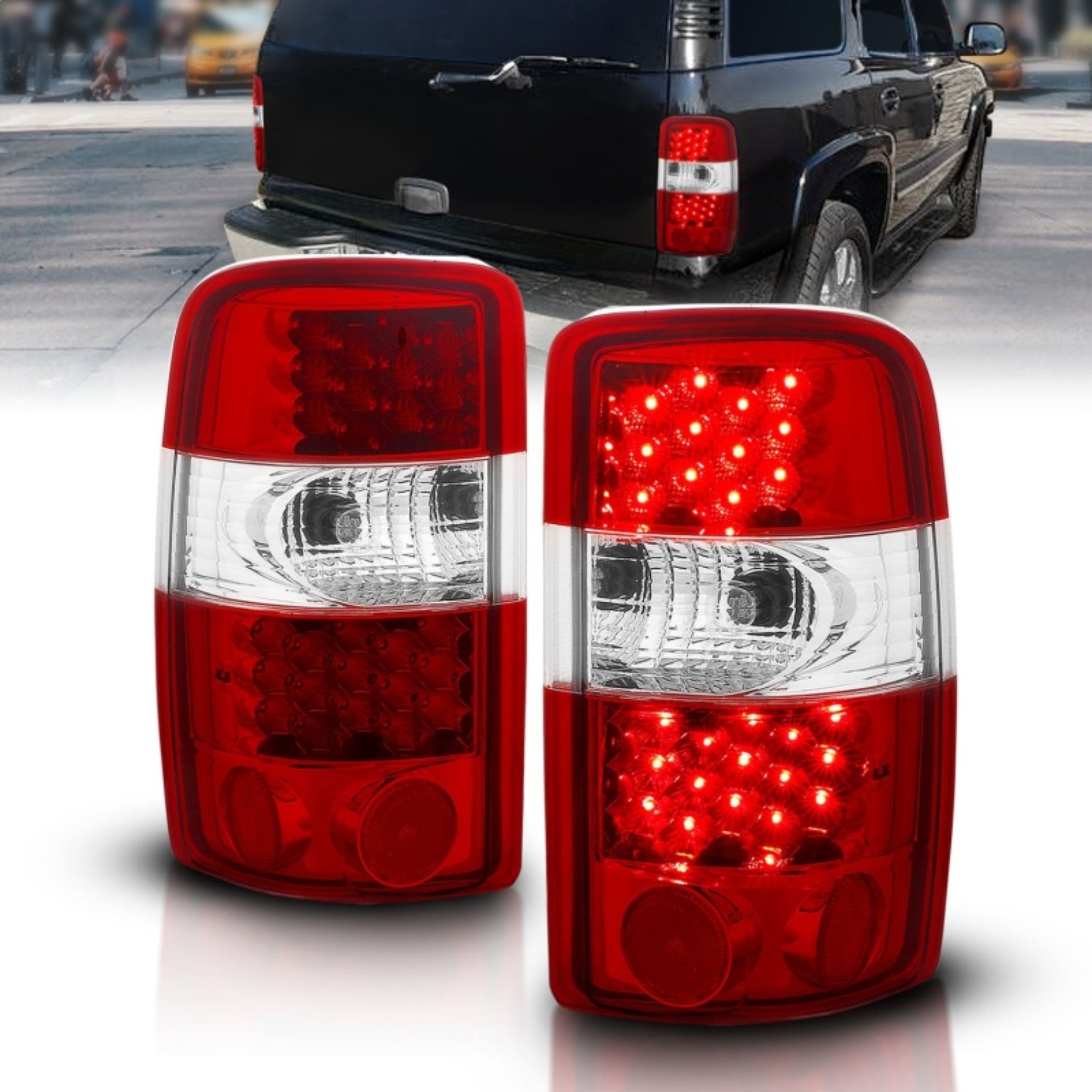 Picture of ANZO 2000-2006 Chevrolet Suburban LED Taillights Red/Clear