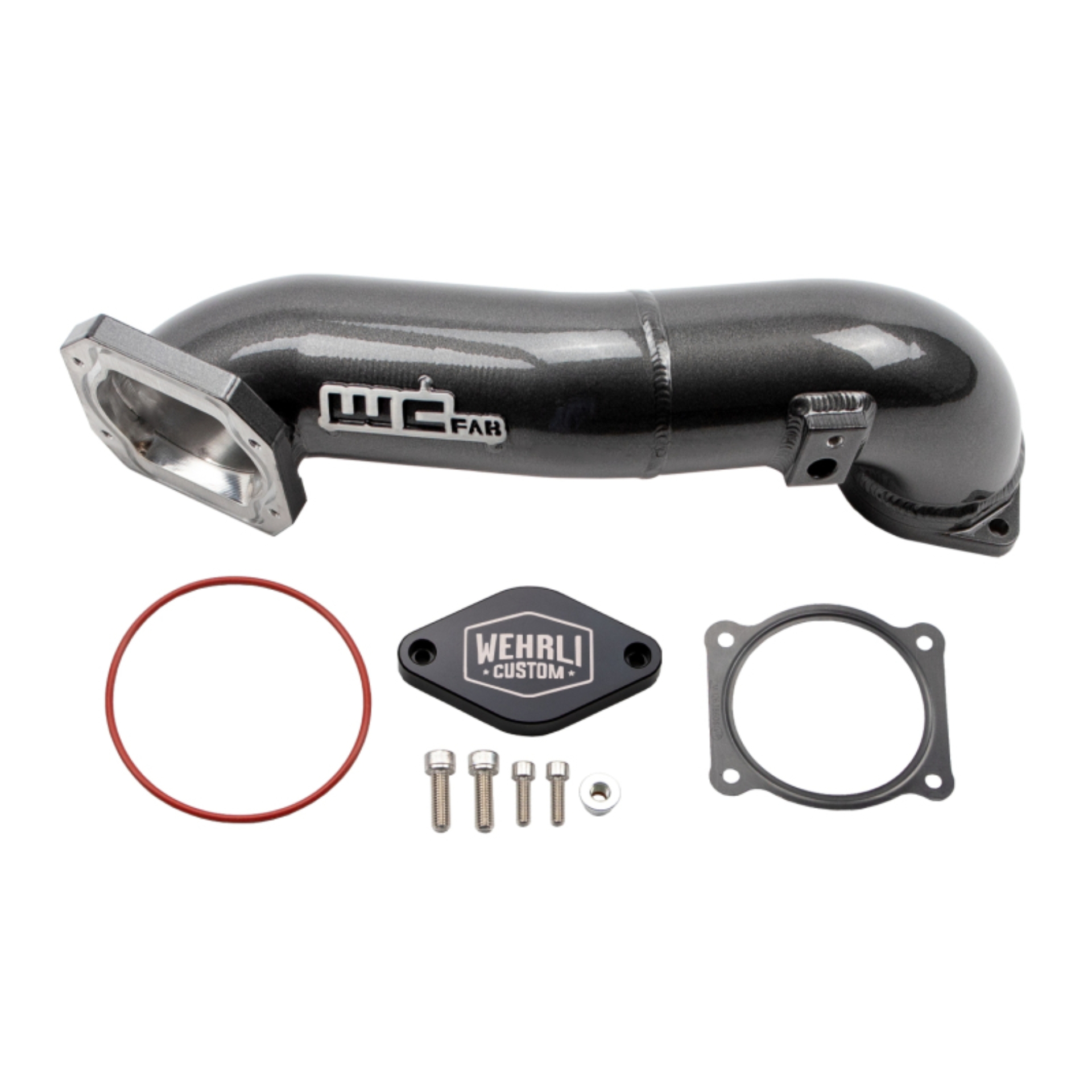 Picture of Wehrli 11-16 Duramax LML Passenger Side 3.5 in. Intercooler Pipe - Candy Red