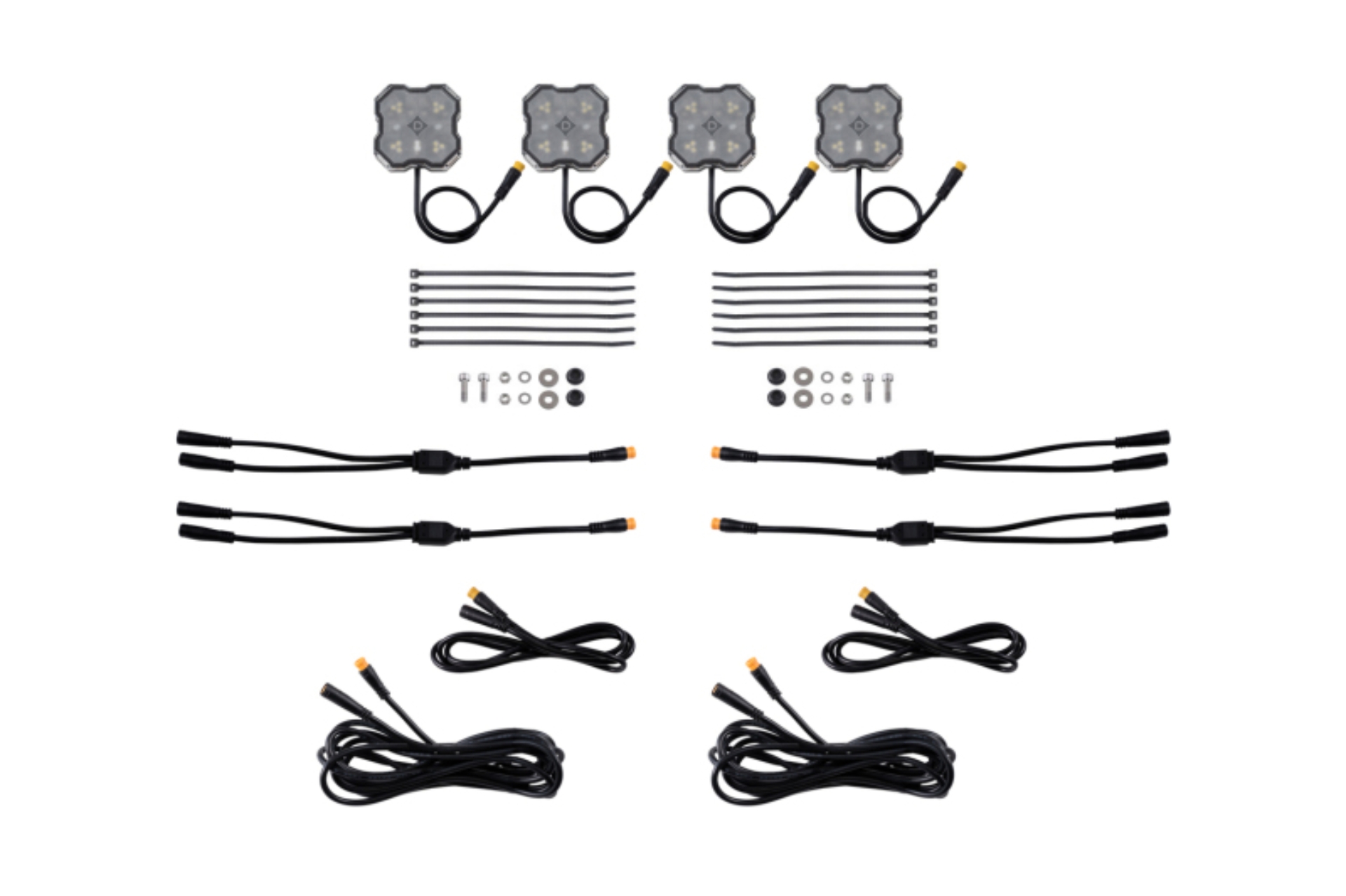 Picture of Diode Dynamics Rock Light - Red/White - M8 Add-On 4-Pack