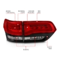 Picture of ANZO 2014-2016 Jeep Grand Cherokee LED Taillights Red/Clear
