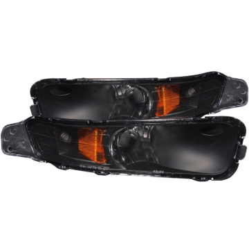 Picture of ANZO 2005-2009 Ford Mustang Euro Parking Lights Black w/ Amber Reflector