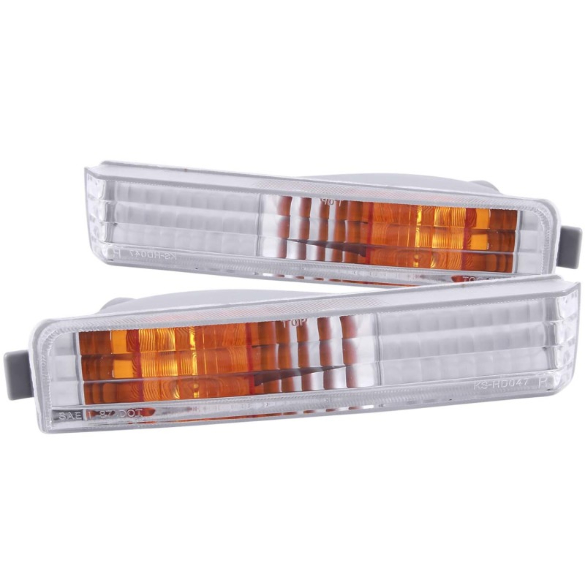 Picture of ANZO 1990-1991 Honda Accord Euro Parking Lights Chrome w/ Amber Reflector