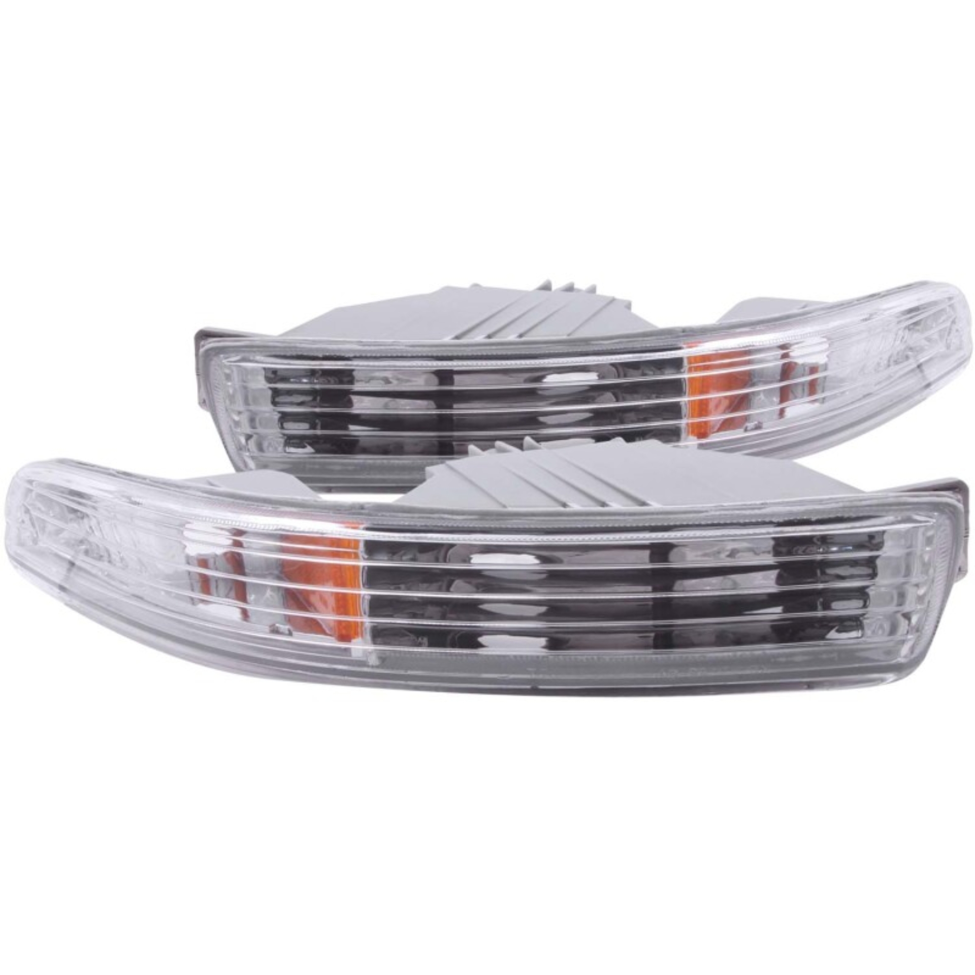 Picture of ANZO 1994-1997 Acura Integra Euro Parking Lights Chrome w/ Amber Reflector
