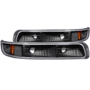 Picture of ANZO 1999-2002 Chevrolet Silverado 1500 Euro Parking Lights Black w/ Amber Reflector