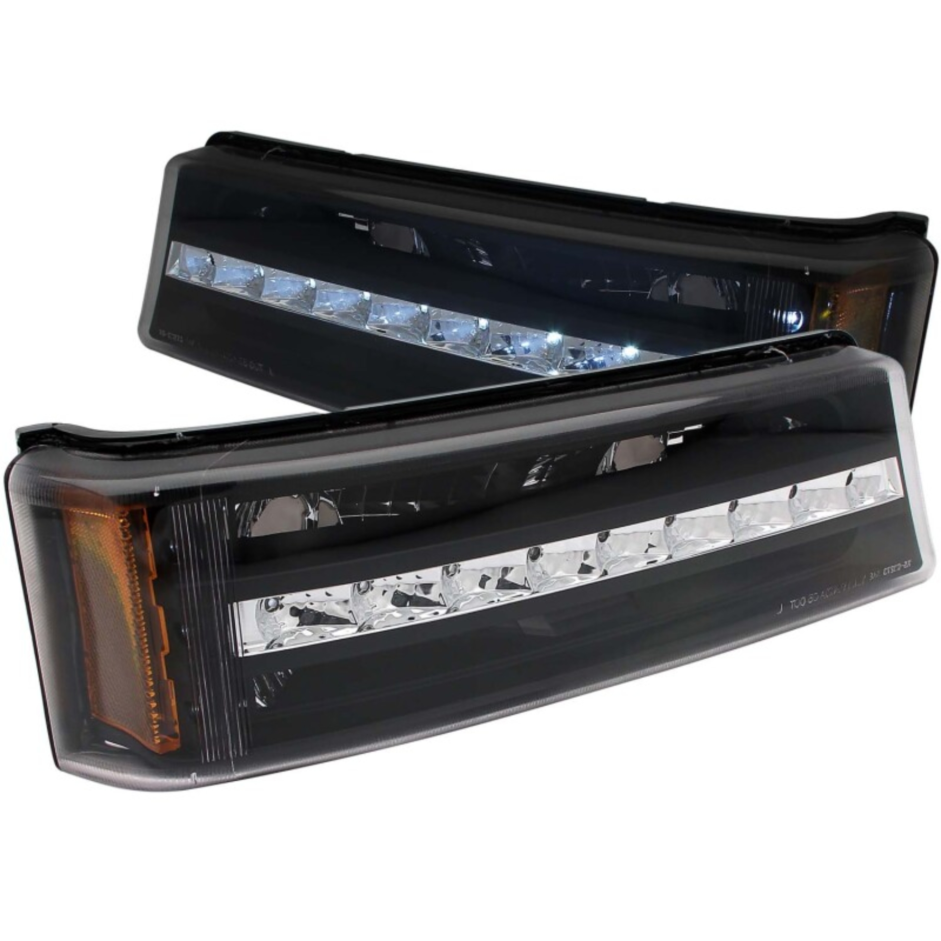 Picture of ANZO 2003-2006 Chevrolet Silverado 1500 LED Parking Lights Black w/ Amber Reflector