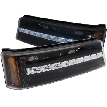 Picture of ANZO 2003-2006 Chevrolet Silverado 1500 LED Parking Lights Black w/ Amber Reflector
